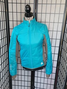 Eddie Bauer First Ascent Teal and Gray Quilted Insulated Jacket